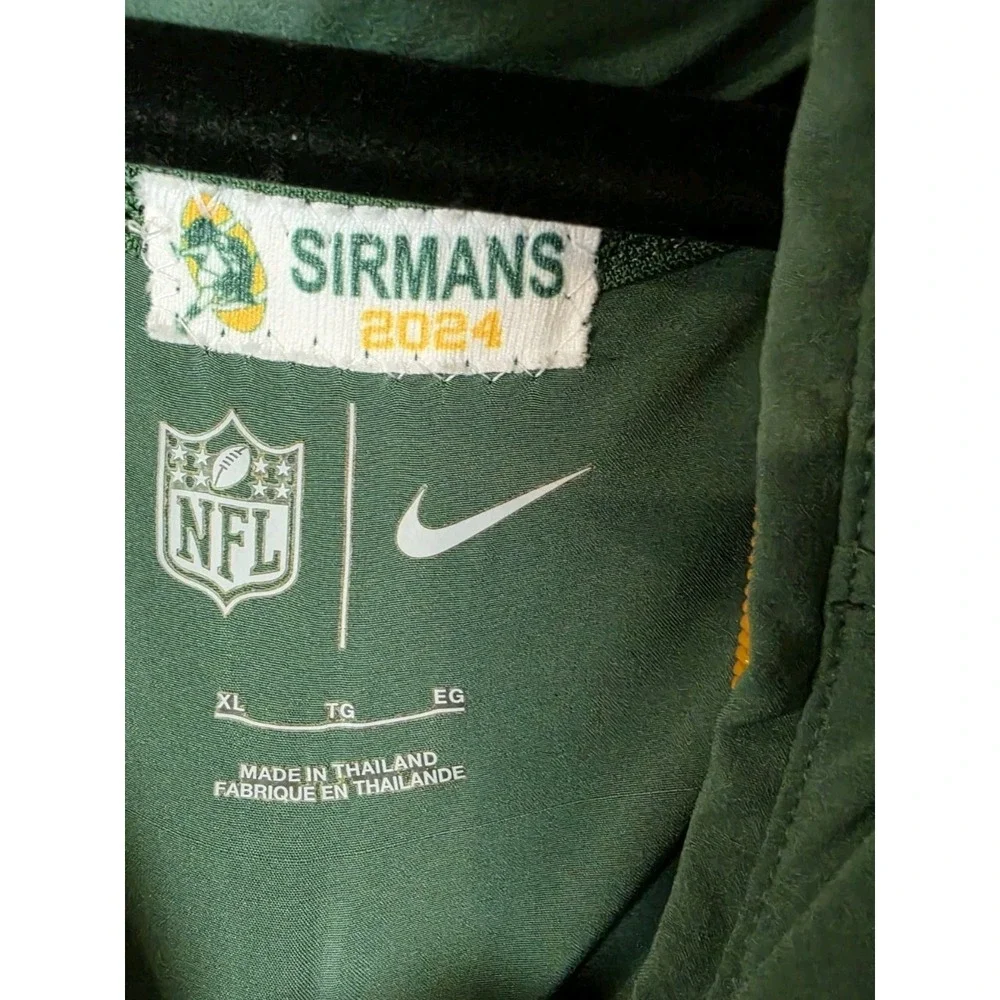 Green Bay Packers Nike Green Sideline Coach Men Short Sleeve Hoodie Jacket Sz XL